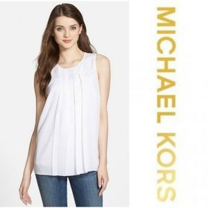 MICHAEL KORS CHIC SLEEVELESS BLOUSE TOP PLEATED